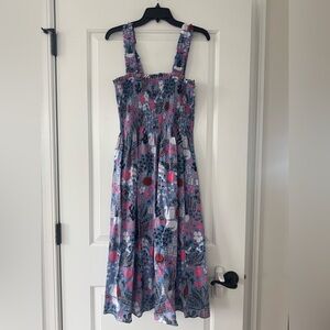 KATE SPADE Garden Posy Smocked Midi Dress